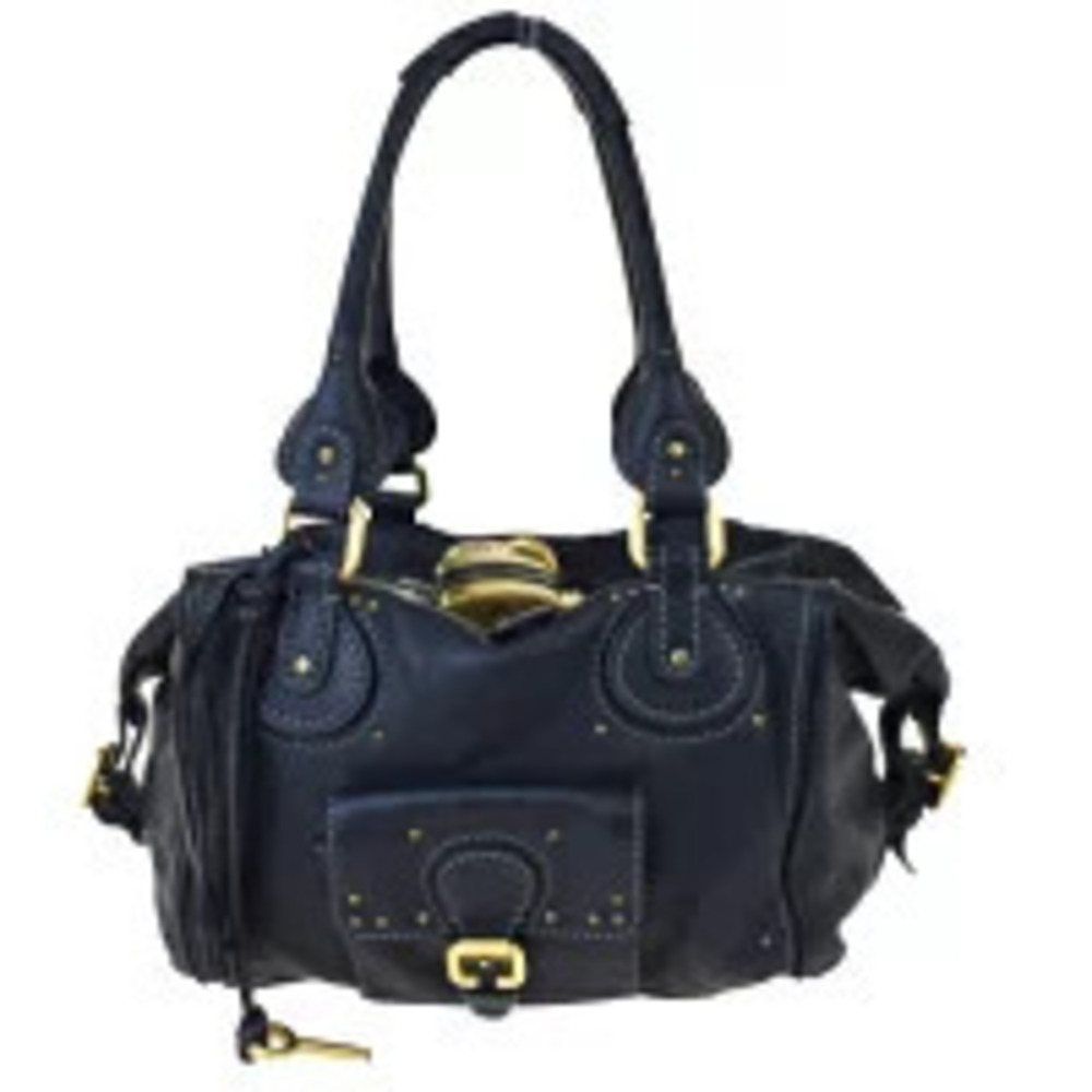 Chloe Paddington Shoulder Bag Handbag Black Leather Padlock